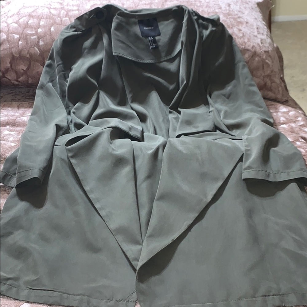 Green trench coat
